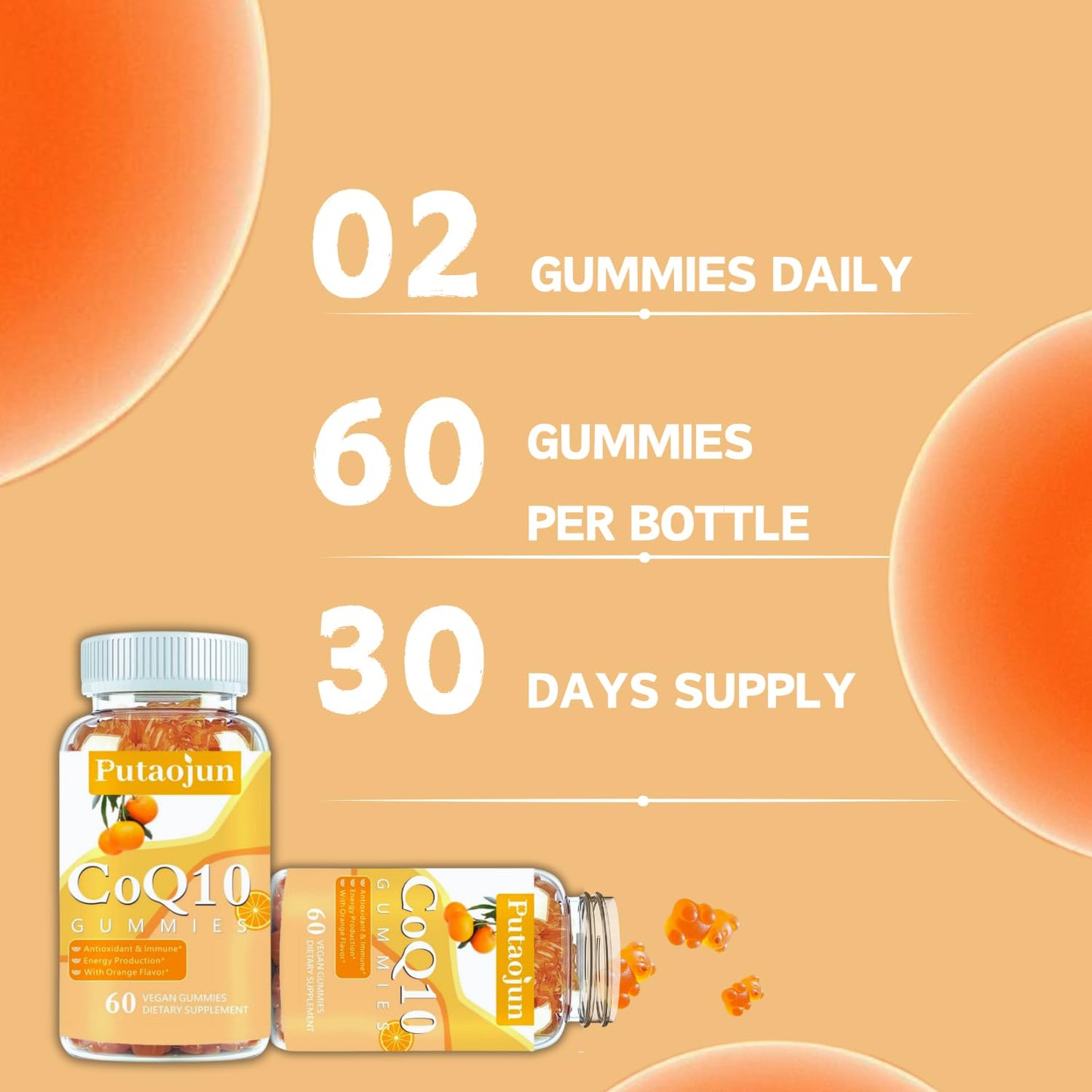 Putaojun CoQ10 Gummies 120 Count