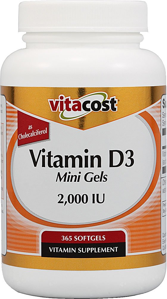 Vitacost Brand Vitamin D3 2000 IU Softgels, 730 Count