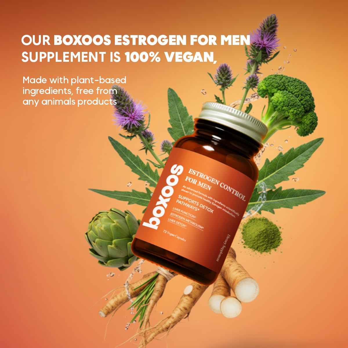 BOXOOS Liver Support & Energy Supplement with Plant-Based Extracts Capsules 72