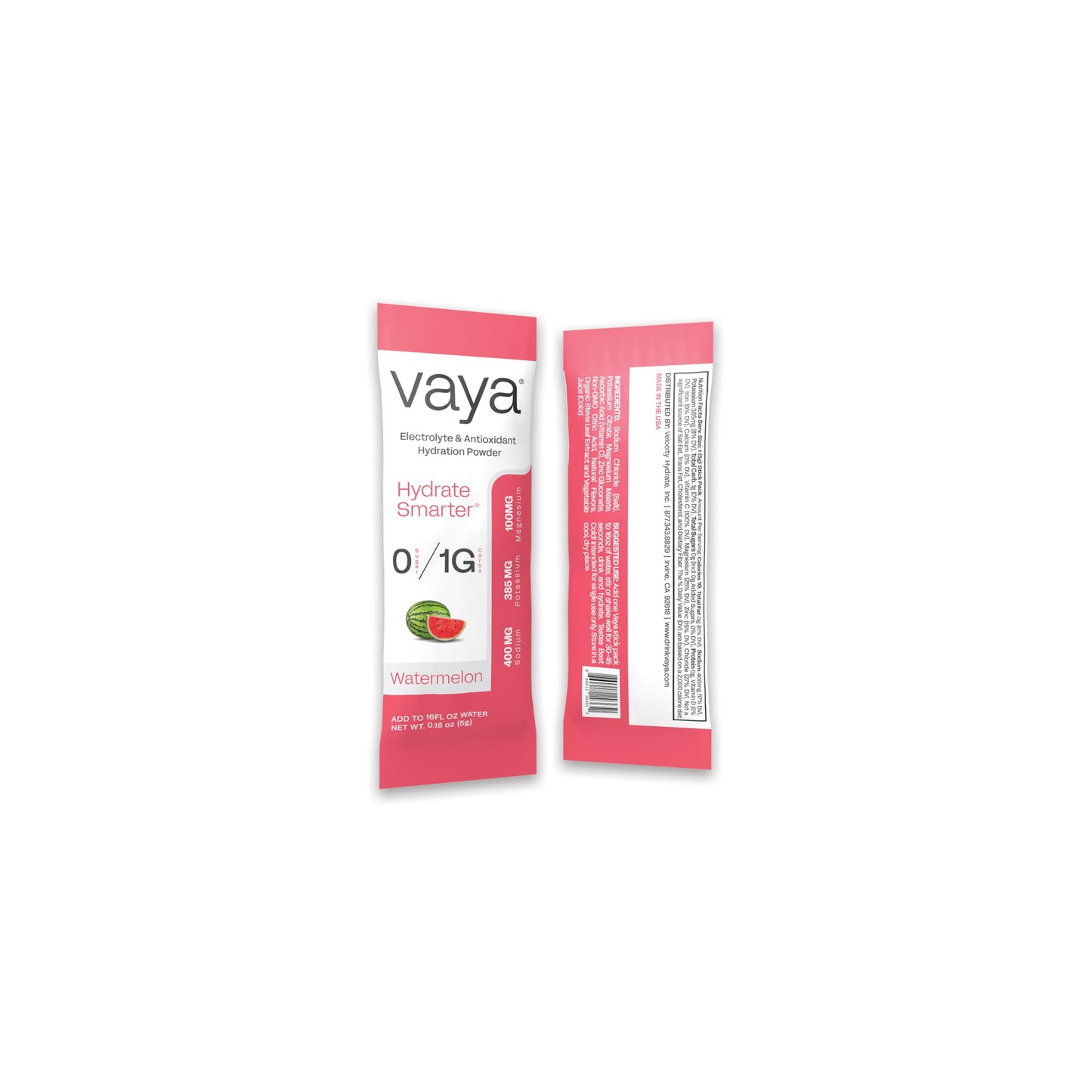 Vaya Sugar Free Electrolyte Powder Packets Watermelon Pack of 30