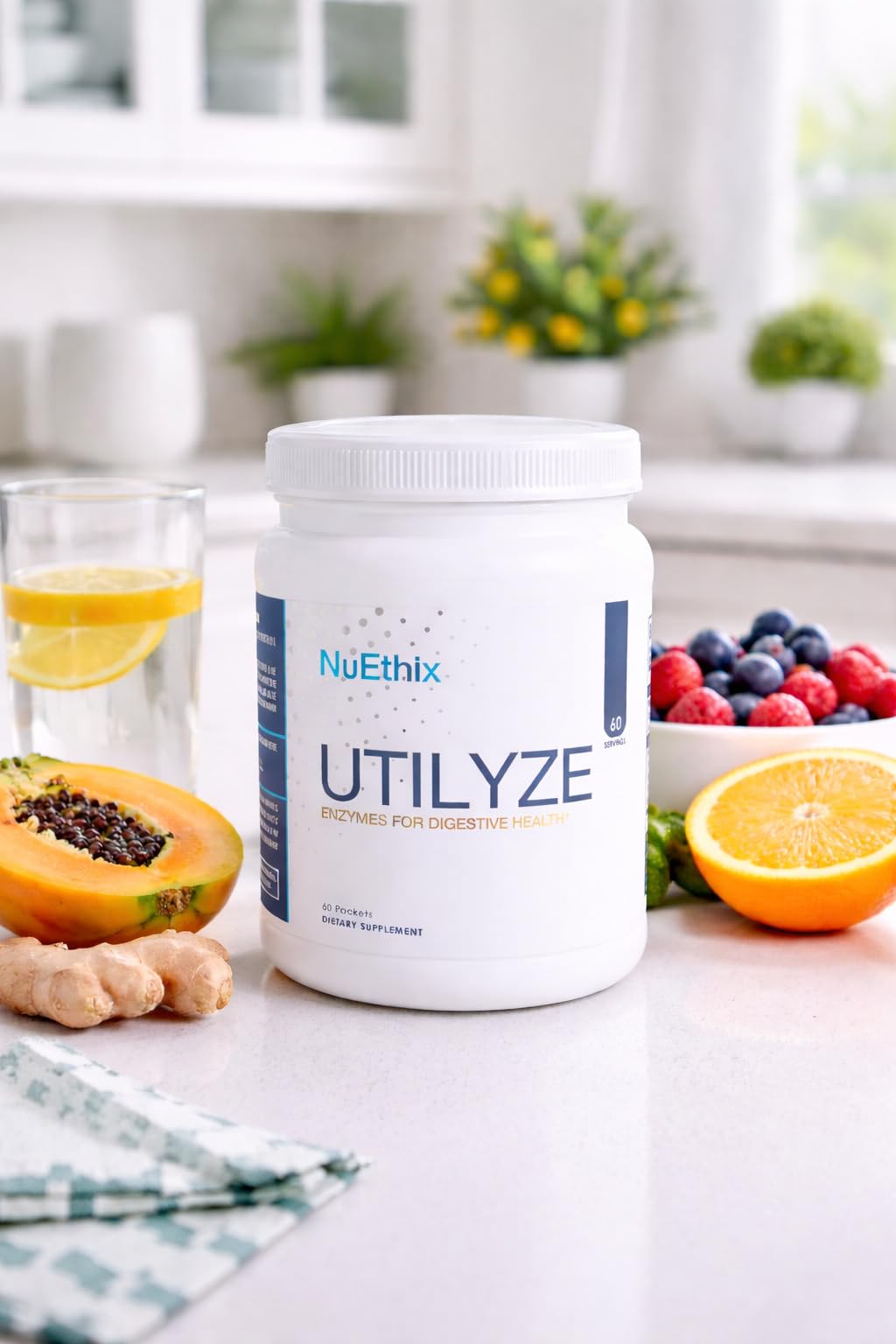 NuEthix Formulations Utilyze Enzymes for Digestive Wellness Capsules, 60 Count