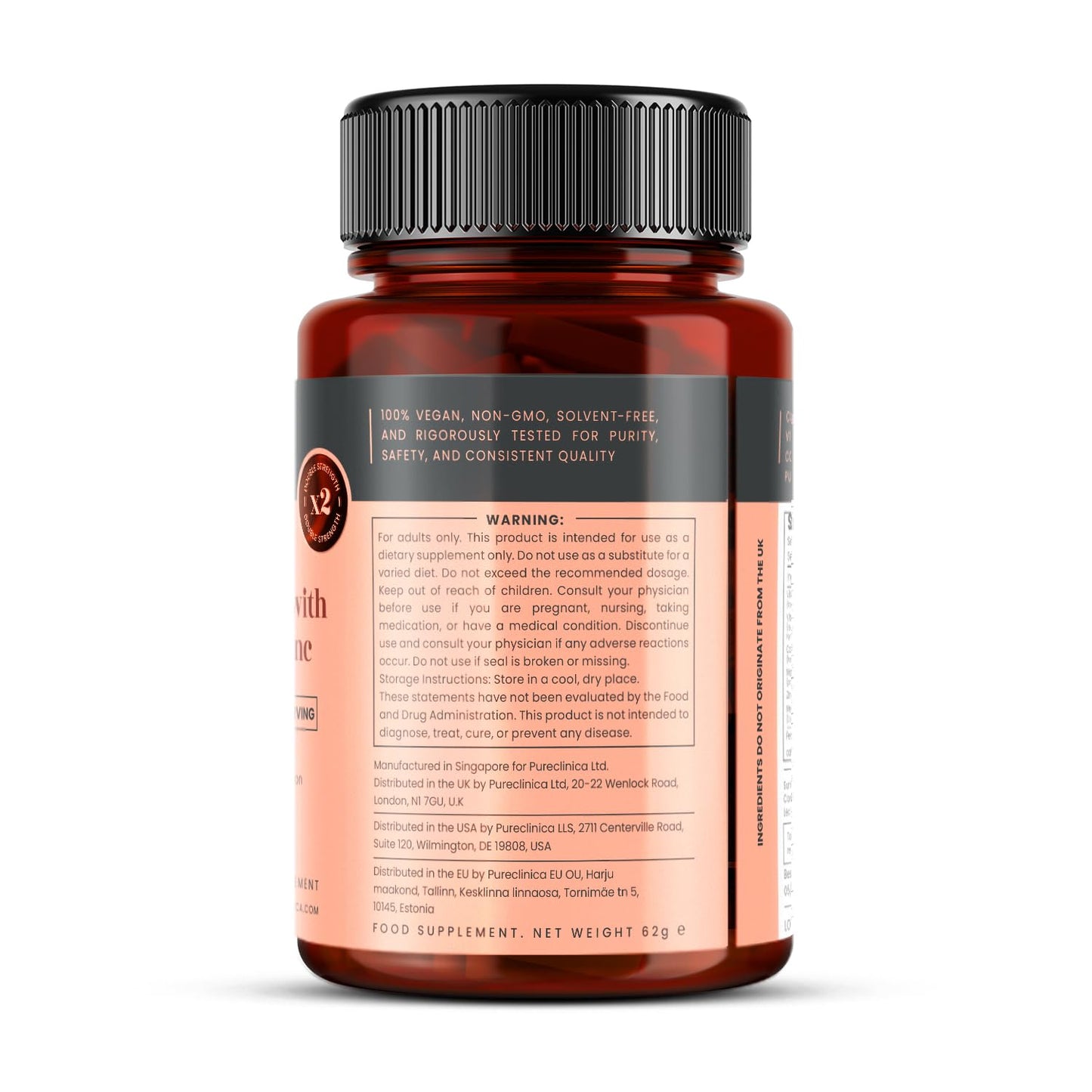 pureclinica Double Strength D3 + K2 Complex Softgels 180