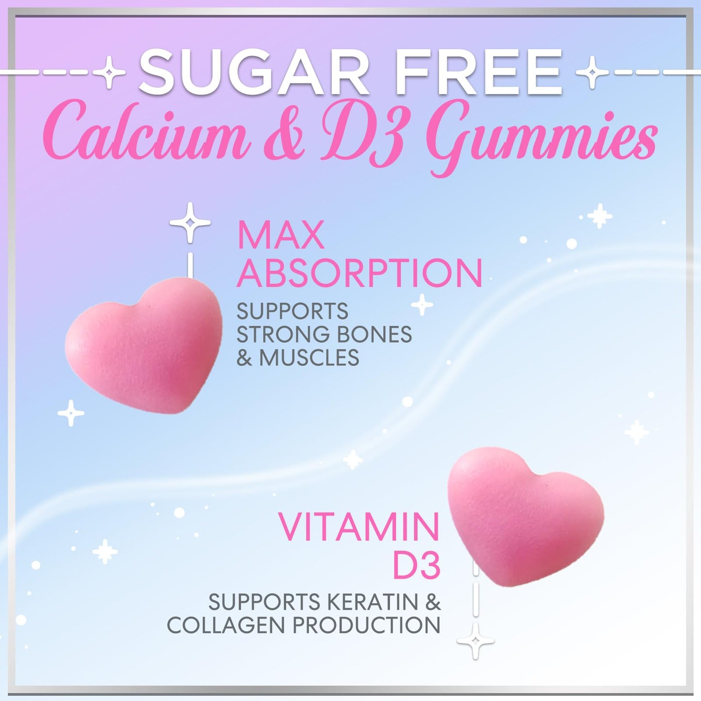 Hello Lovely! Calcium Supplement Gummies with Vitamin D3, 60 Count