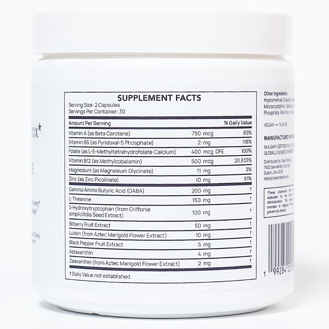 CLEAR STATE Eye Health Supplement for Screen Fatigue & Eye Strain Capsule 60 Count