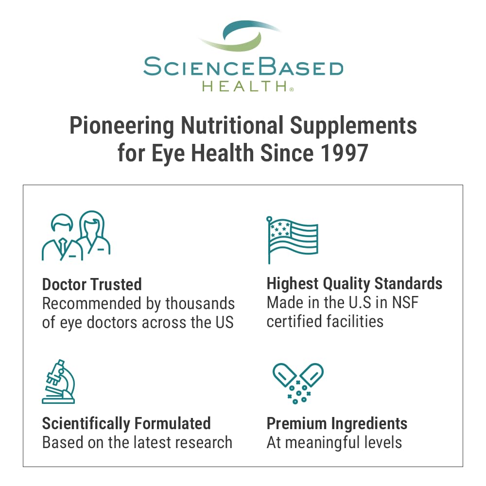 ScienceBased Health OcularProtect – Daily Multivitamin with Advanced Eye Health Support – 40+ Key Nutrients with Lutein, Zeaxanthin, Turmeric & Quercetin – Immune & Antioxidant Support, Capsules, 120
