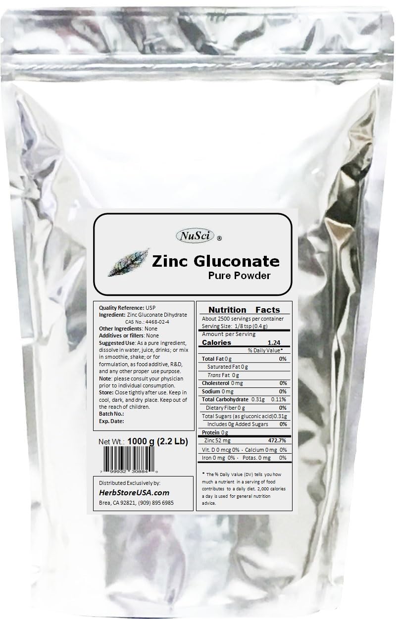 NuSci Zinc Gluconate Powder 8.01 oz
