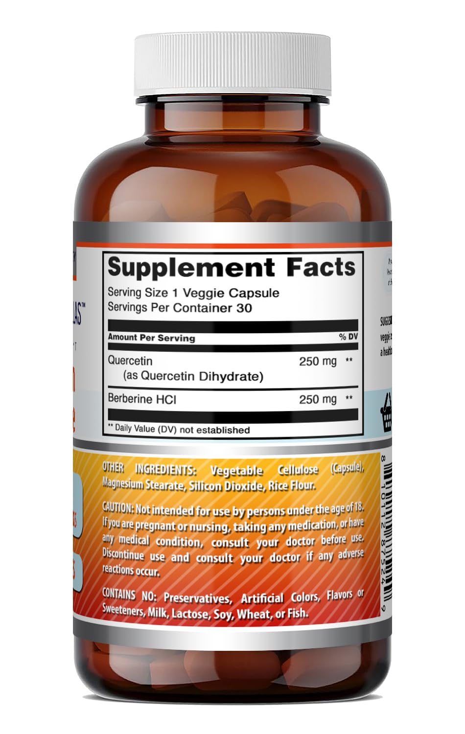 Amazing Nutrition Quercetin Berberine Capsules, 30 Count