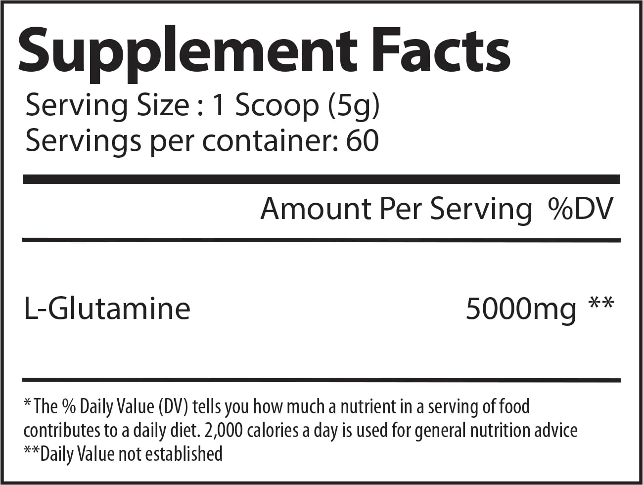 Alpha Supps Pure L-Glutamine Powder, 60 Servings
