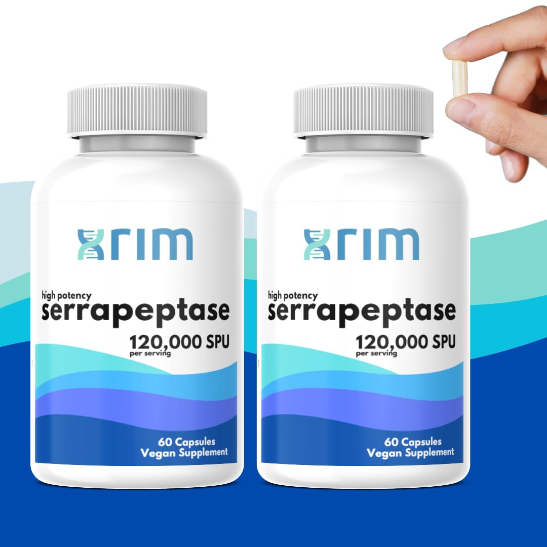 Xrim Serrapeptase 120,000 SPU Capsules, 60 Count