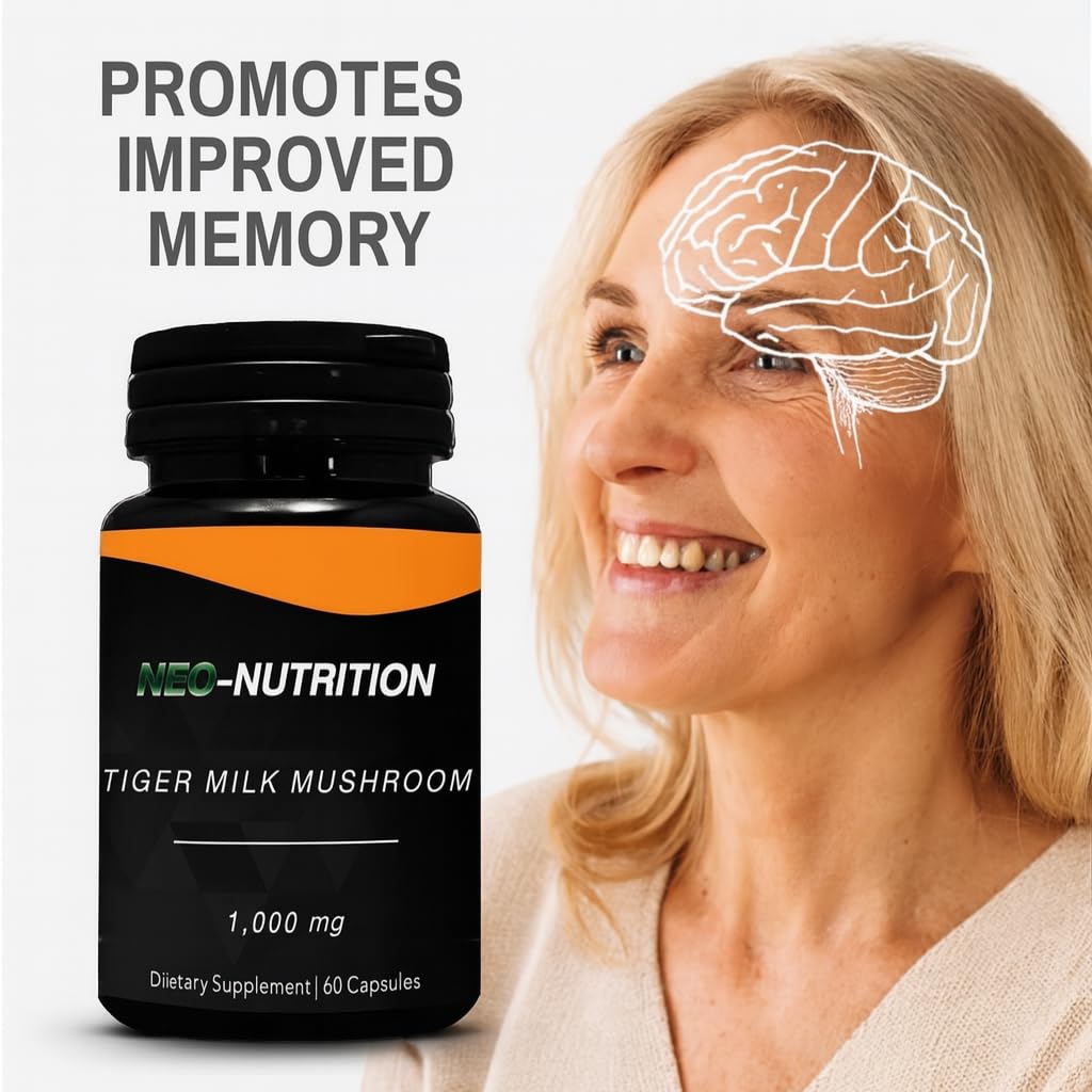 NEO-NUTRITION Tiger Milk Mushroom 1000mg Rhinocerus Sclerotium Capsules 60