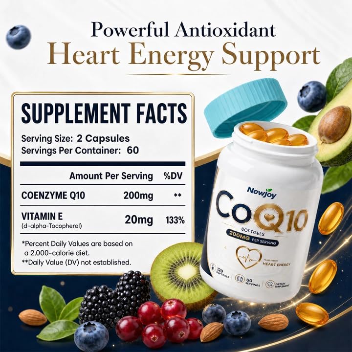 NewJoy CoQ10 200mg Softgel, 120 Count