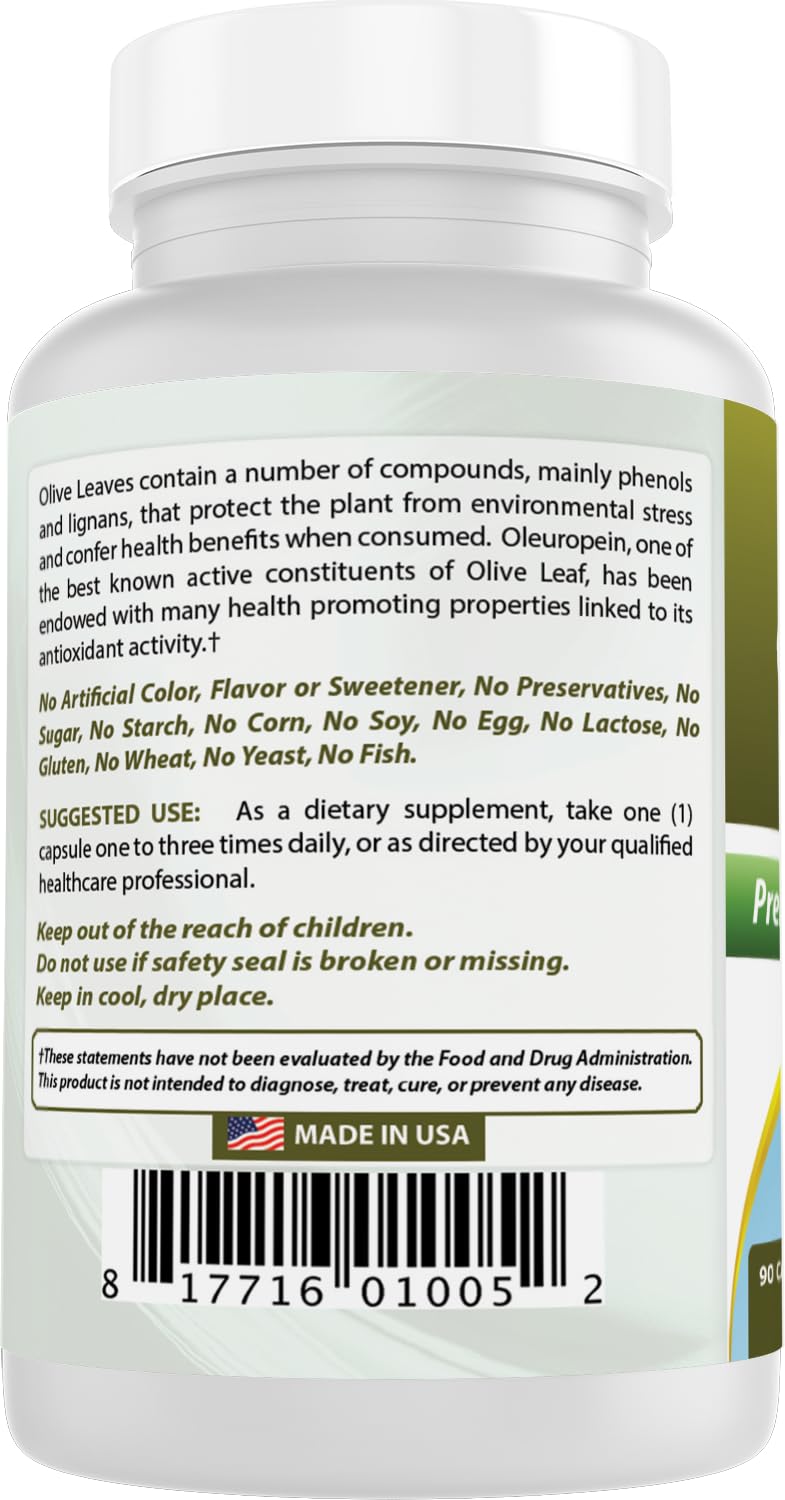 Best Naturals Olive Leaf Extract 700 mg Capsules, 90 Count