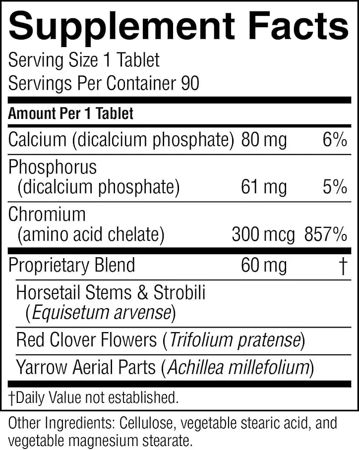 Nature's Sunshine Chromium GTF 300 mcg Tablets, 90 Tablets