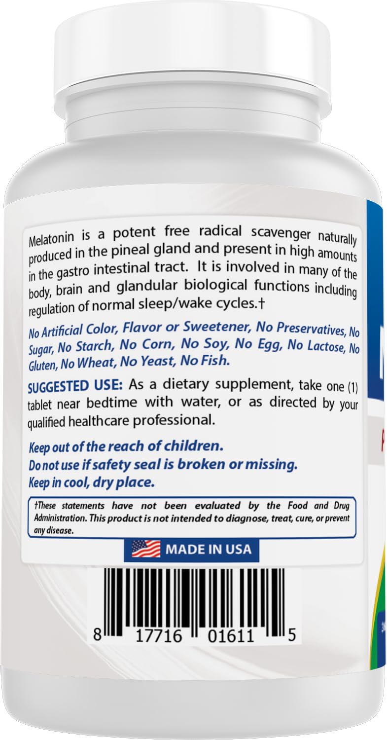 Best Naturals Melatonin 12 mg Tablet, 365 Tablets