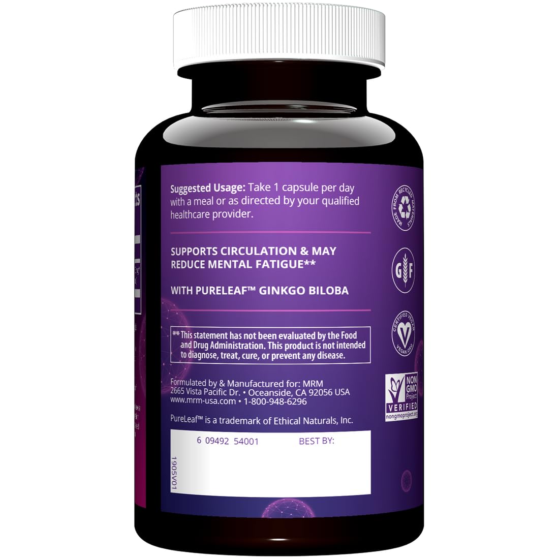 MRM Ginkgo Biloba Capsules 60 Count