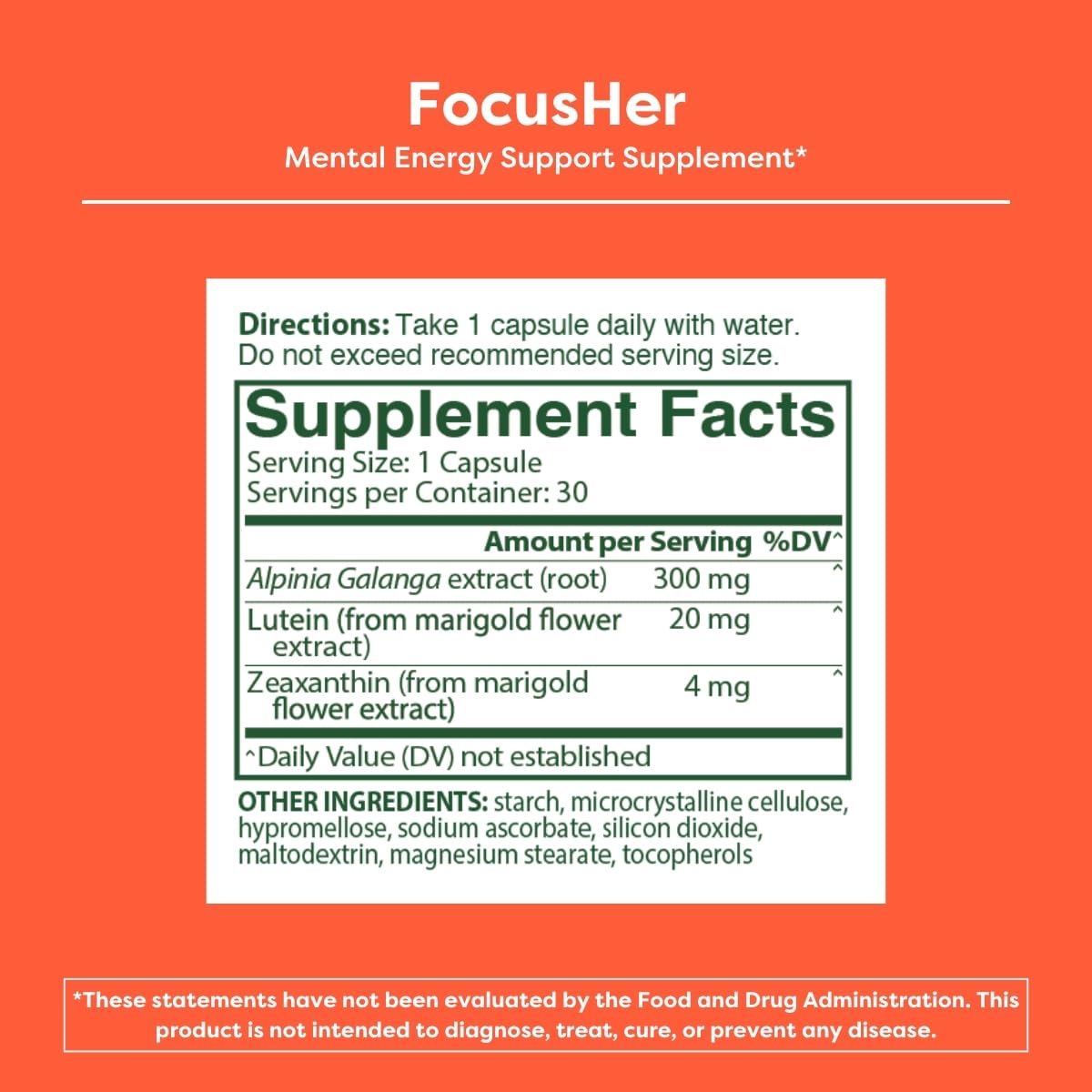 MENOLABS FocusHer Mental Energy Support Supplement Capsule 30 Count