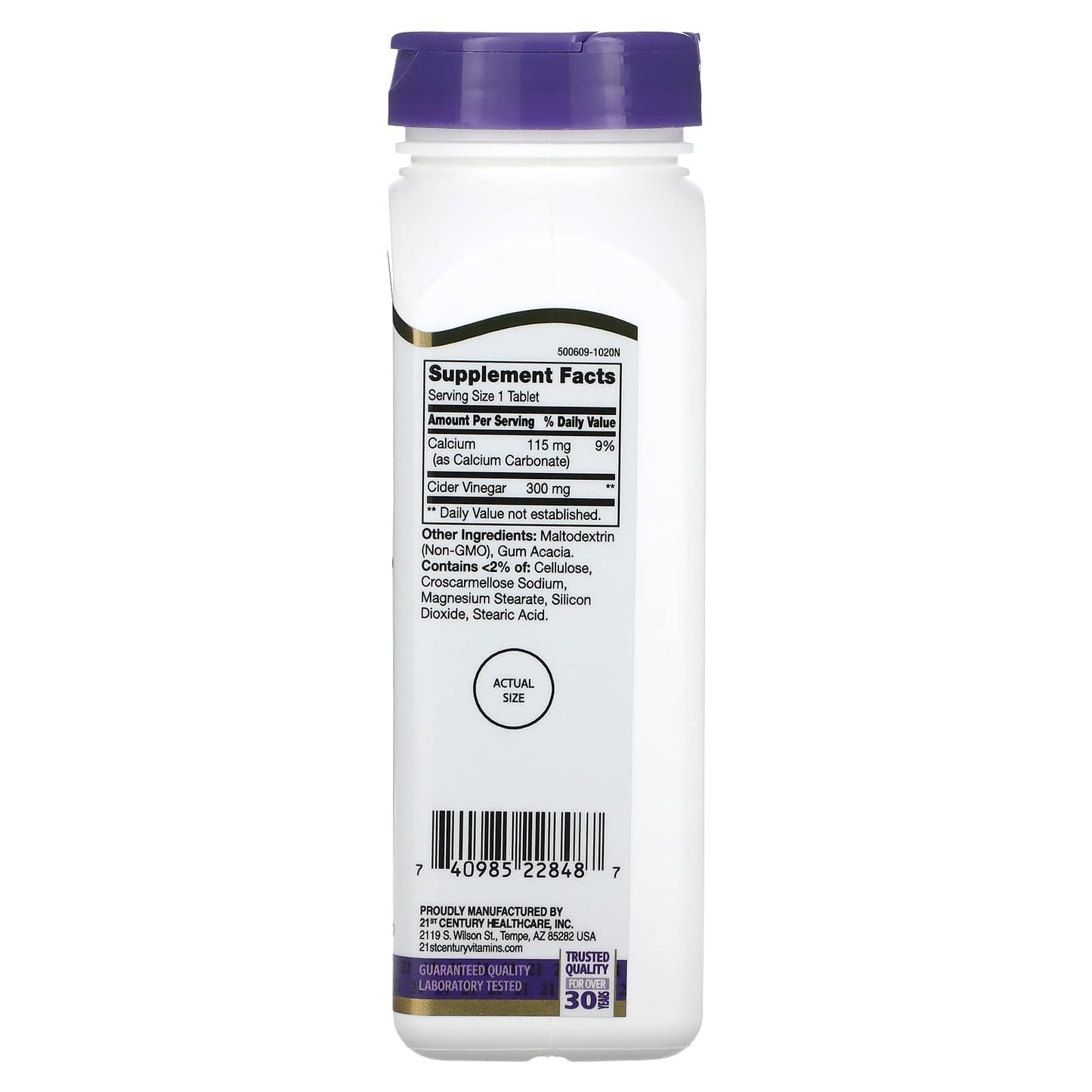 21st Century Apple Cider Vinegar Tablets 250