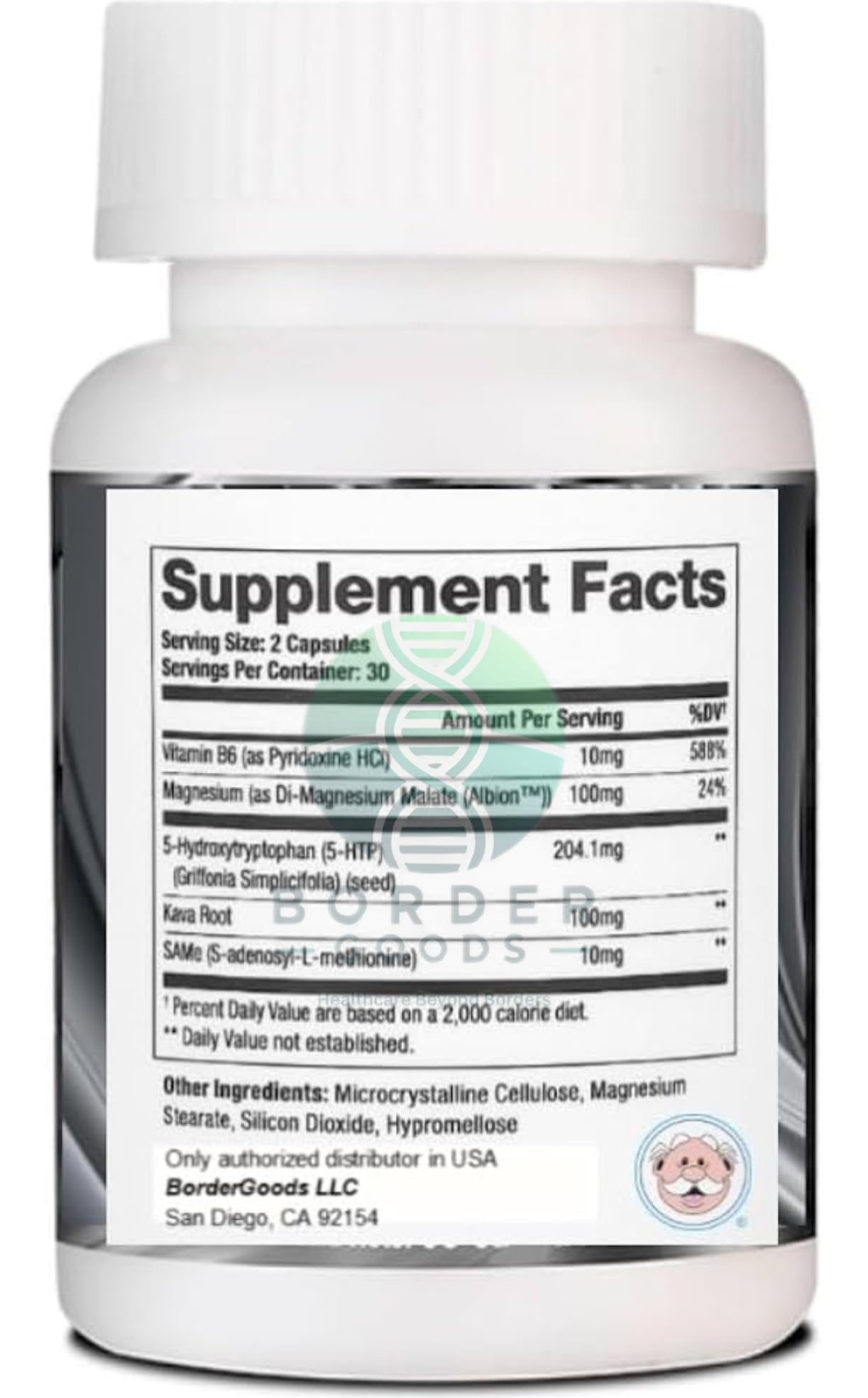 Generic 5HTP + Vitamin B6 + Magnesium Supplement Capsule 60 Capsules