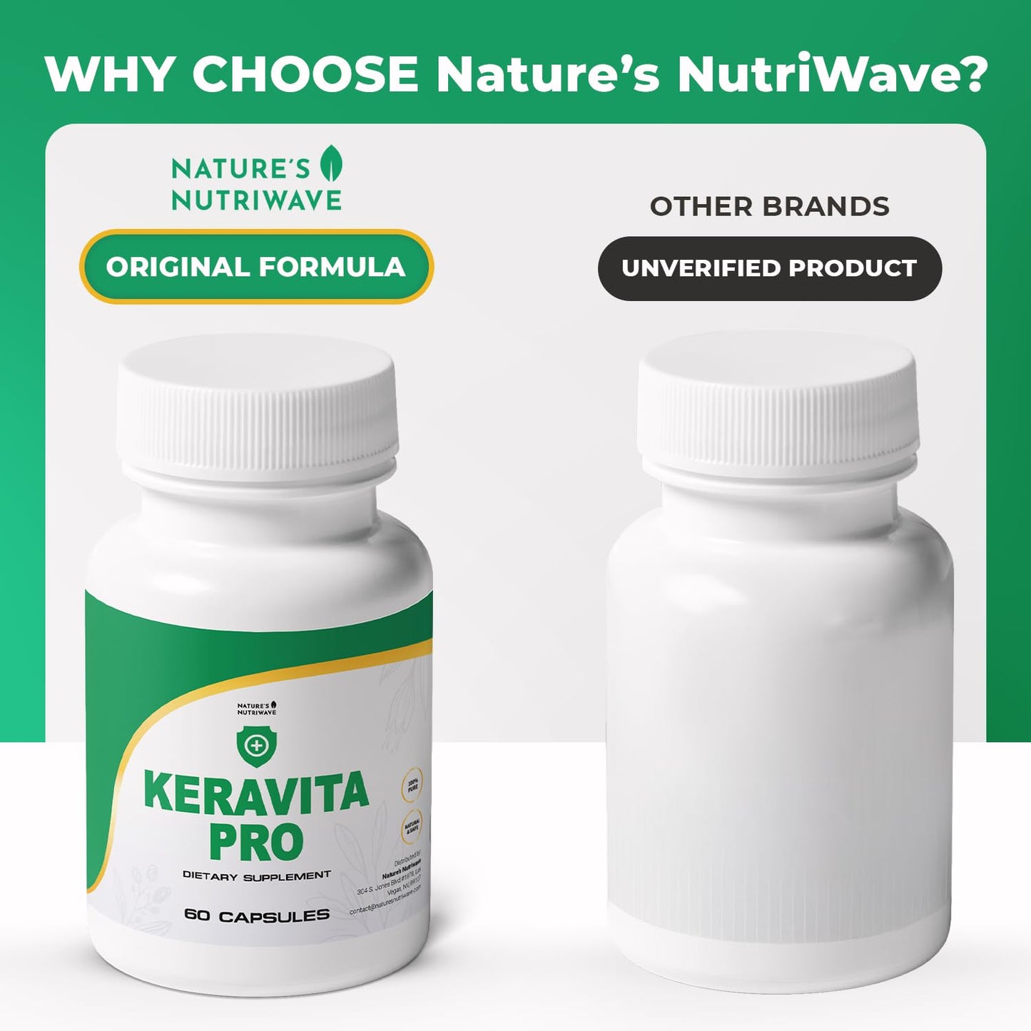 Nature’s NutriWave Keravita Pro Vitamin C, E, Green Tea & Turmeric 180 Capsules
