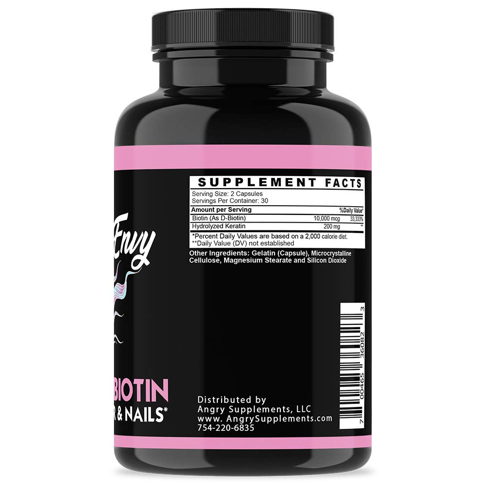 Angry Supplements Hair Envy Biotin + Keratin Powder 60