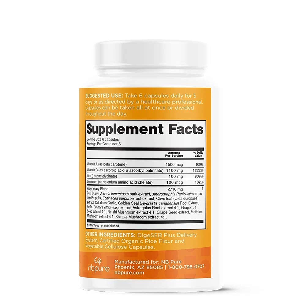 nbpure On-Set Immune System Booster Immunity Supplement Capsules 30 Count