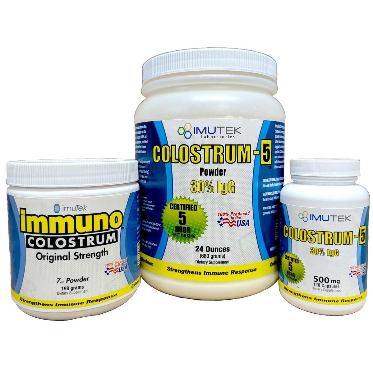 Xllent ImuTek Colostrum Powder, 120 Capsules