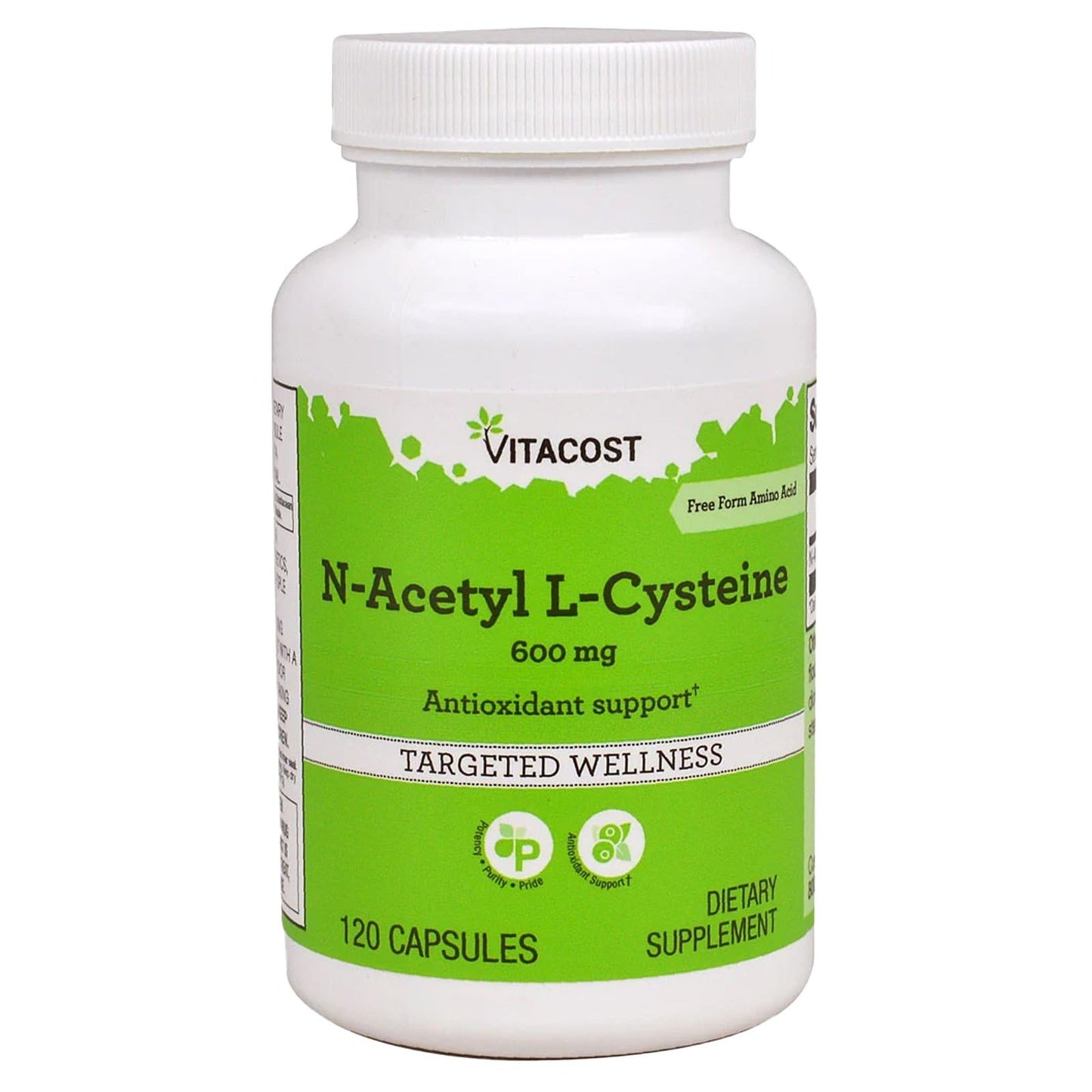 Vitacost N-Acetyl L-Cysteine 600 mg Capsules, 120 Count