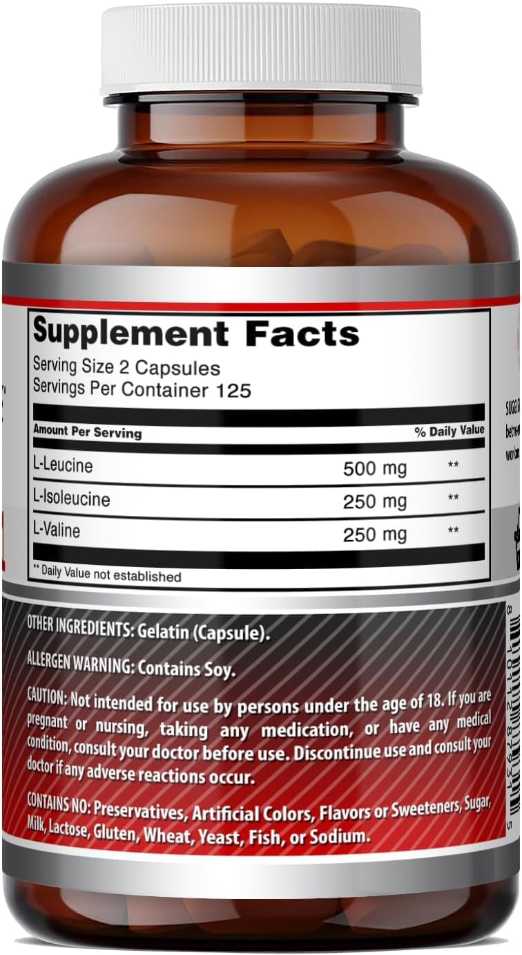 Amazing Nutrition BCAA 2:1:1 1000 Mg Per Serving Capsules 500