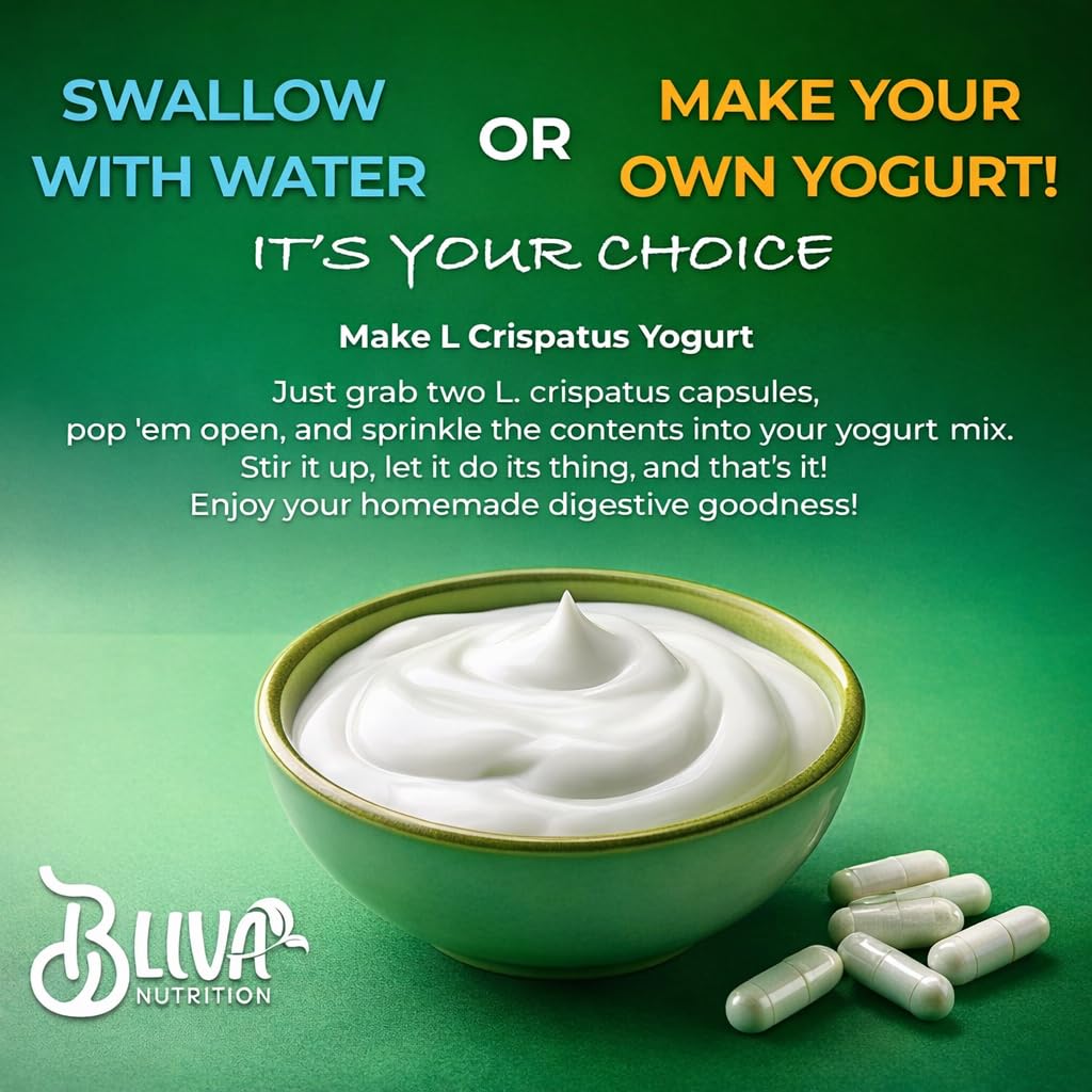 BLIVA NUTRITION Lactobacillus Crispatus Capsules, 90 Count