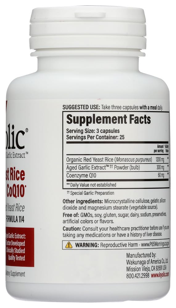 Kyolic Red Yeast Rice + CoQ10 Capsule, 150 Count