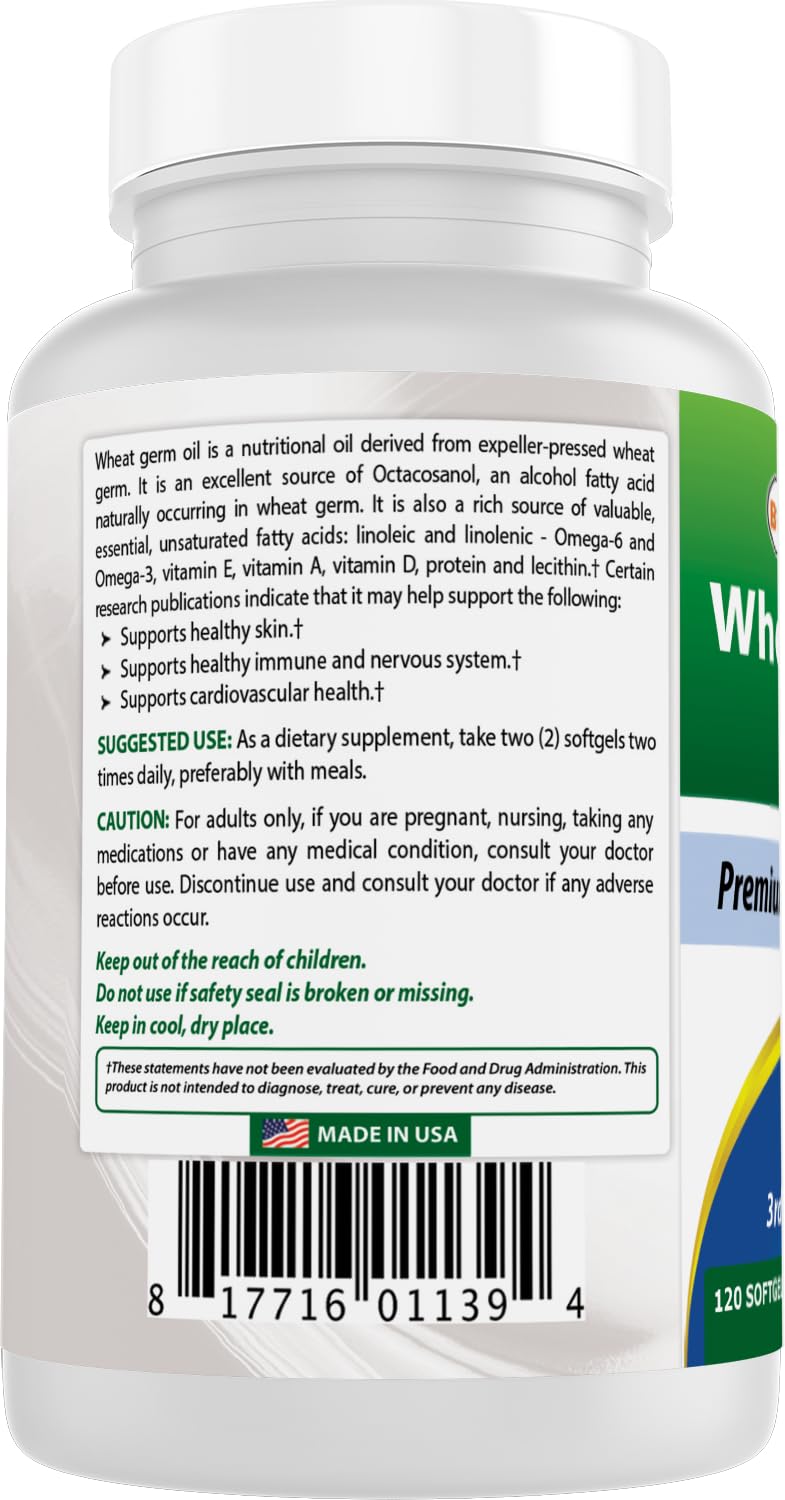 Best Naturals Wheat Germ Oil 1130 mg Softgels 120