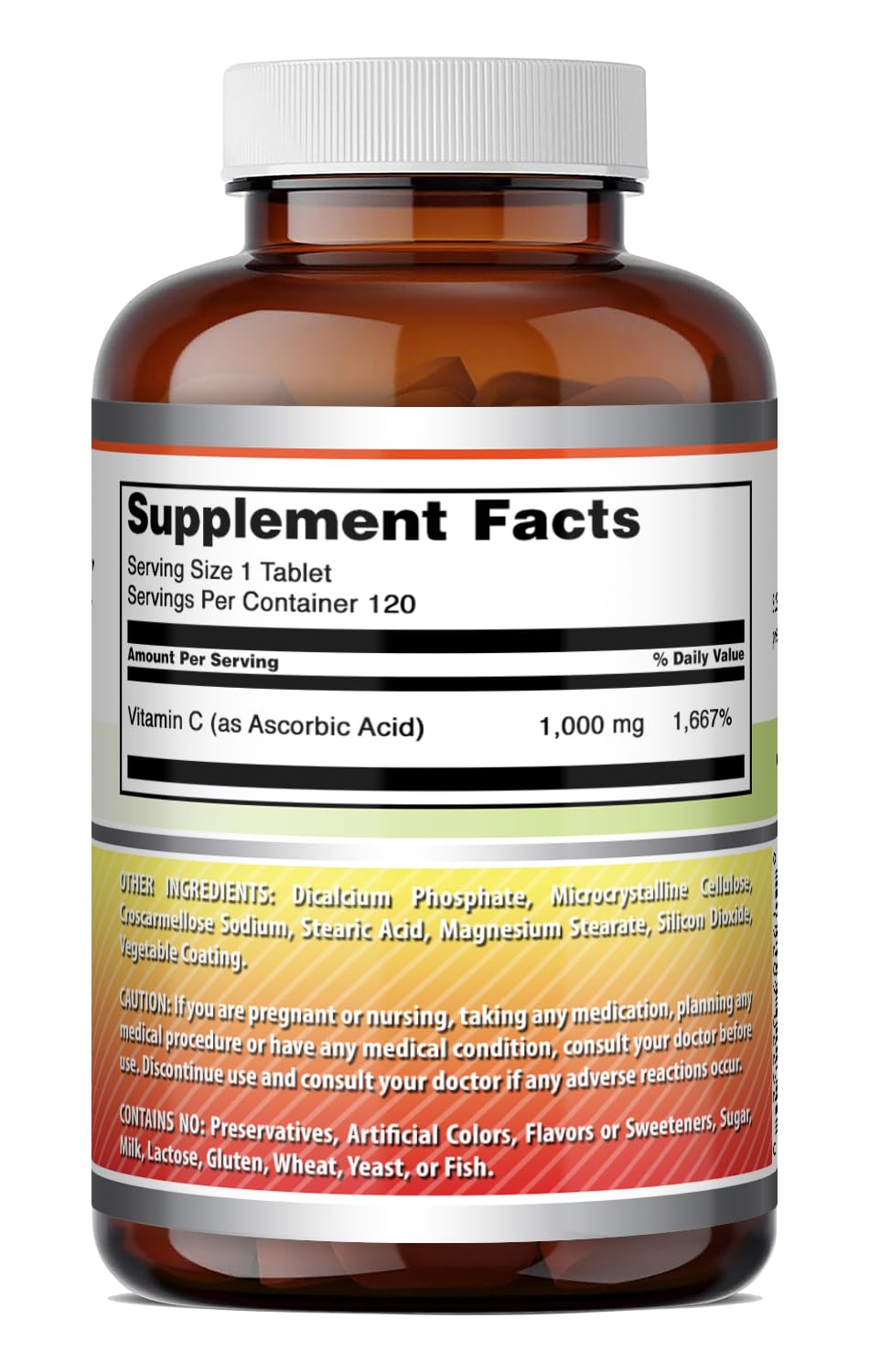 Amazing Nutrition Vitamin C Supplement Tablets 120 Count
