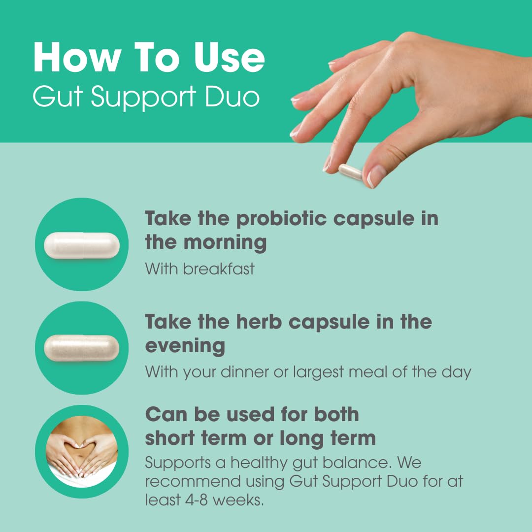 Intoleran Gut Support Duo Probiotics & Herbal Blend for Digestive Health Capsules, 60 Capsules