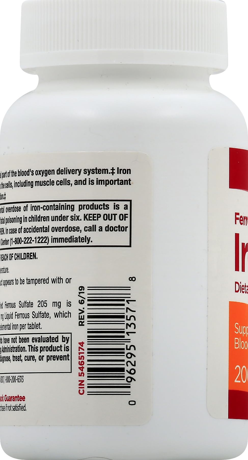 Leader Ferrous Sulfate 65 mg Tablets 200 Count