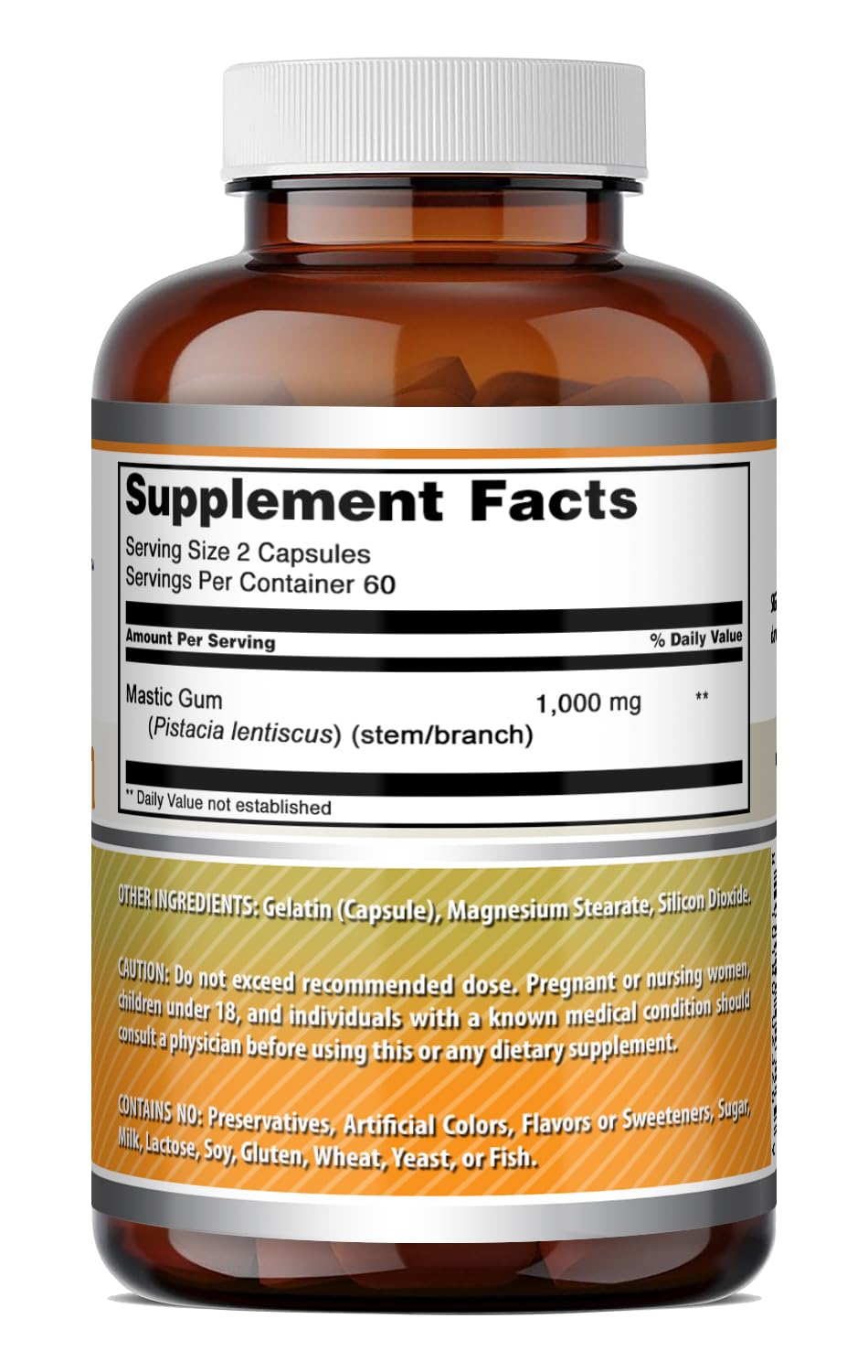 Amazing Nutrition Mastic Gum Supplement 1000 mg Per Serving Capsule, 120 Capsules