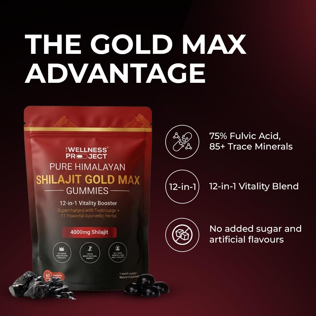 The Wellness Project 12-in-1 Shilajit Gold Max Gummies 60 Gummies