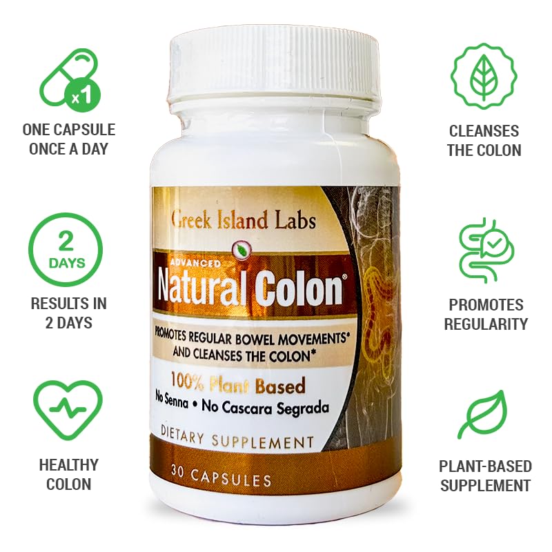 Greek Island Labs Natural Colon Cleanse Capsule, 30 Count