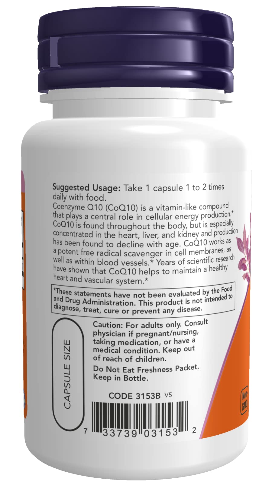NOW Foods CoQ10 60 mg Capsule, 60 Count