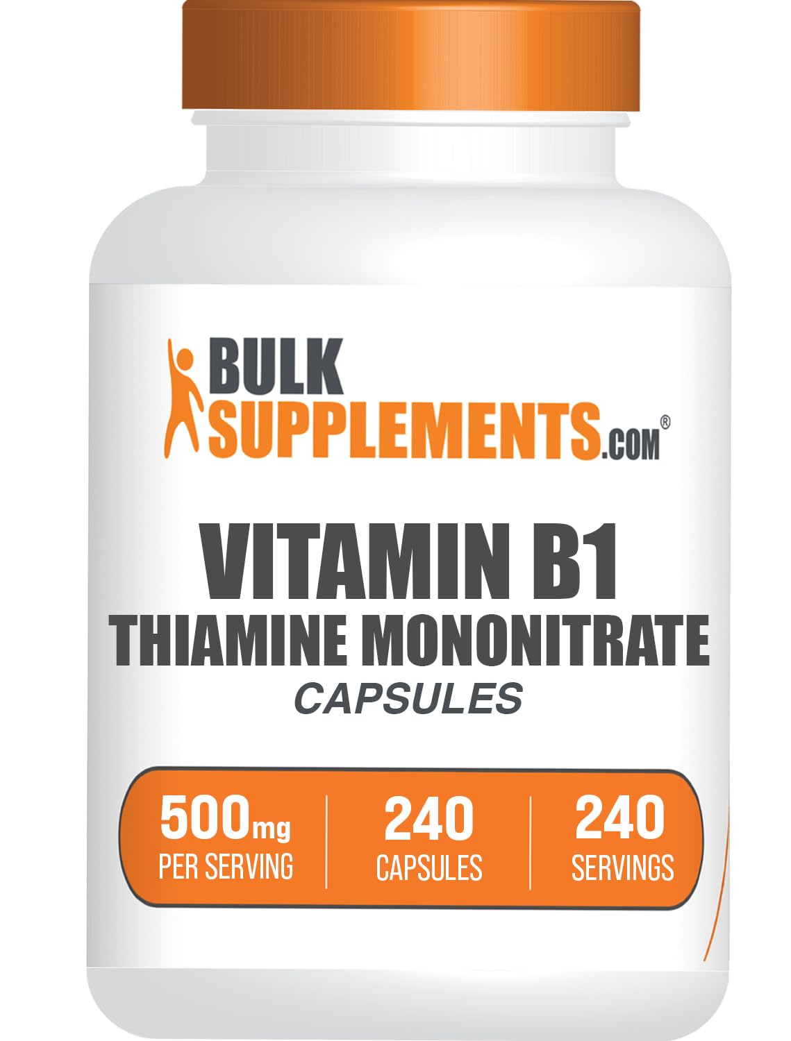 BulkSupplements Thiamine Mononitrate (Vitamin B1) Capsules, 240 Count