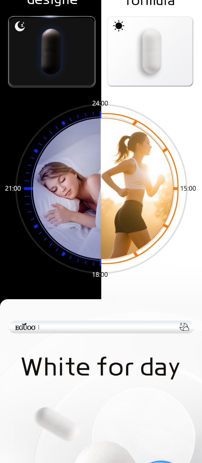 EGUOO Day & Night Sleep Nutrition Pack 60 Tablets