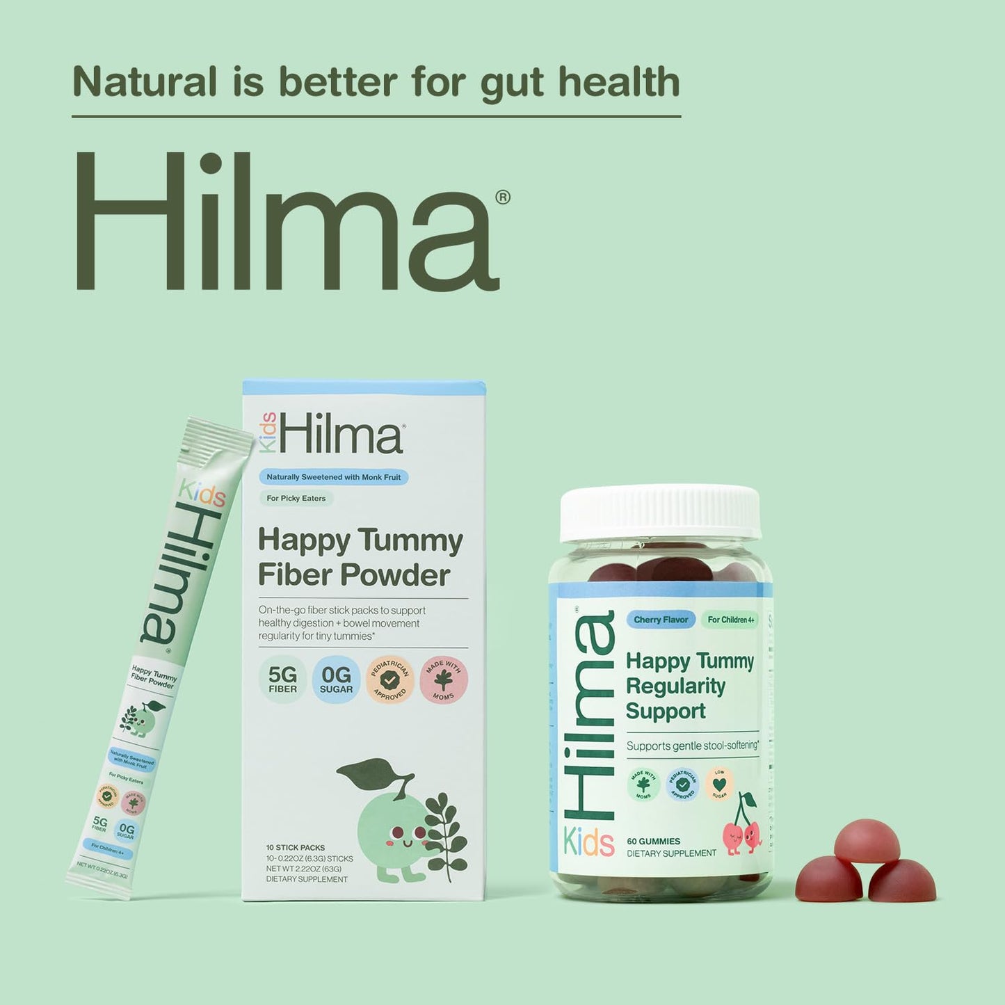 Hilma Happy Tummy Regularity Support Stool Softener Gummy - 60 Count