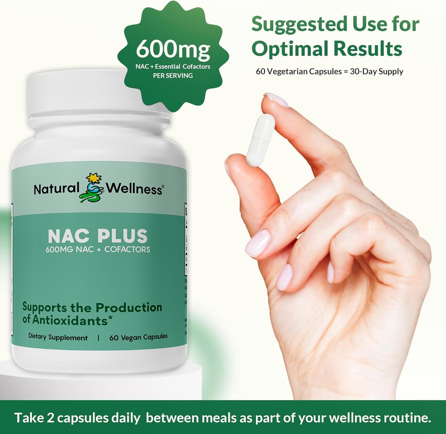 Natural Wellness NAC Plus 600mg Capsule, 60 Capsules
