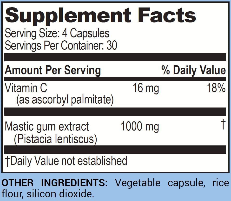 Life Enhancement Bye-Lori 1000 mg Mastic Gum Extract Capsules, 120 Count