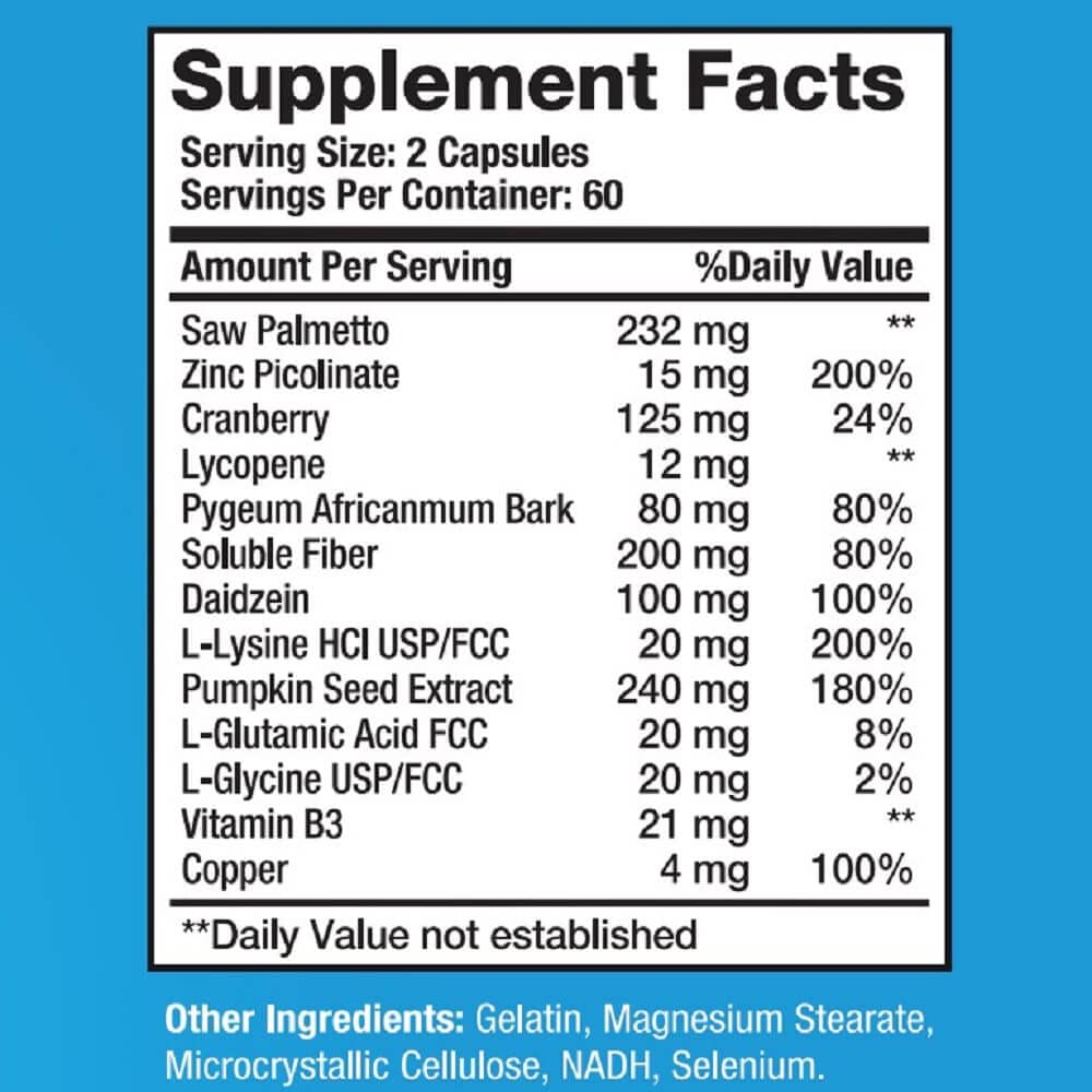 YongWell Prostate Complex Saw Palmetto Blend 1000mg Capsules, 120 Count