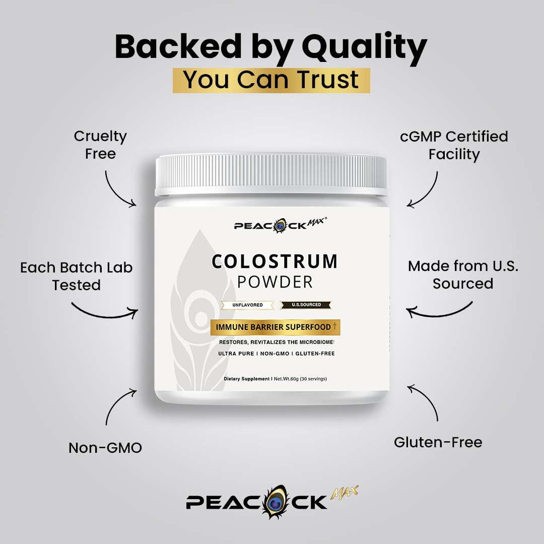 Peacock Max Colostrum Powder 2.11 Ounce
