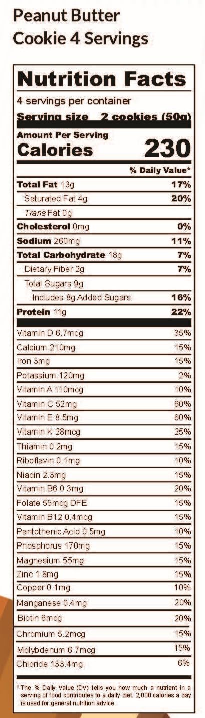 PLUS NUTRITIONAL COOKIE Plus Nutritional Cookies – Premium Peanut Butter, 24 Vitamins & Minerals, 10g Protein, 2g Fiber, Soft-Baked Complete Nutrition Cookie for Adults, Meal Replacement Snack, 12 Servings (24 Cookies) Powder 1.76