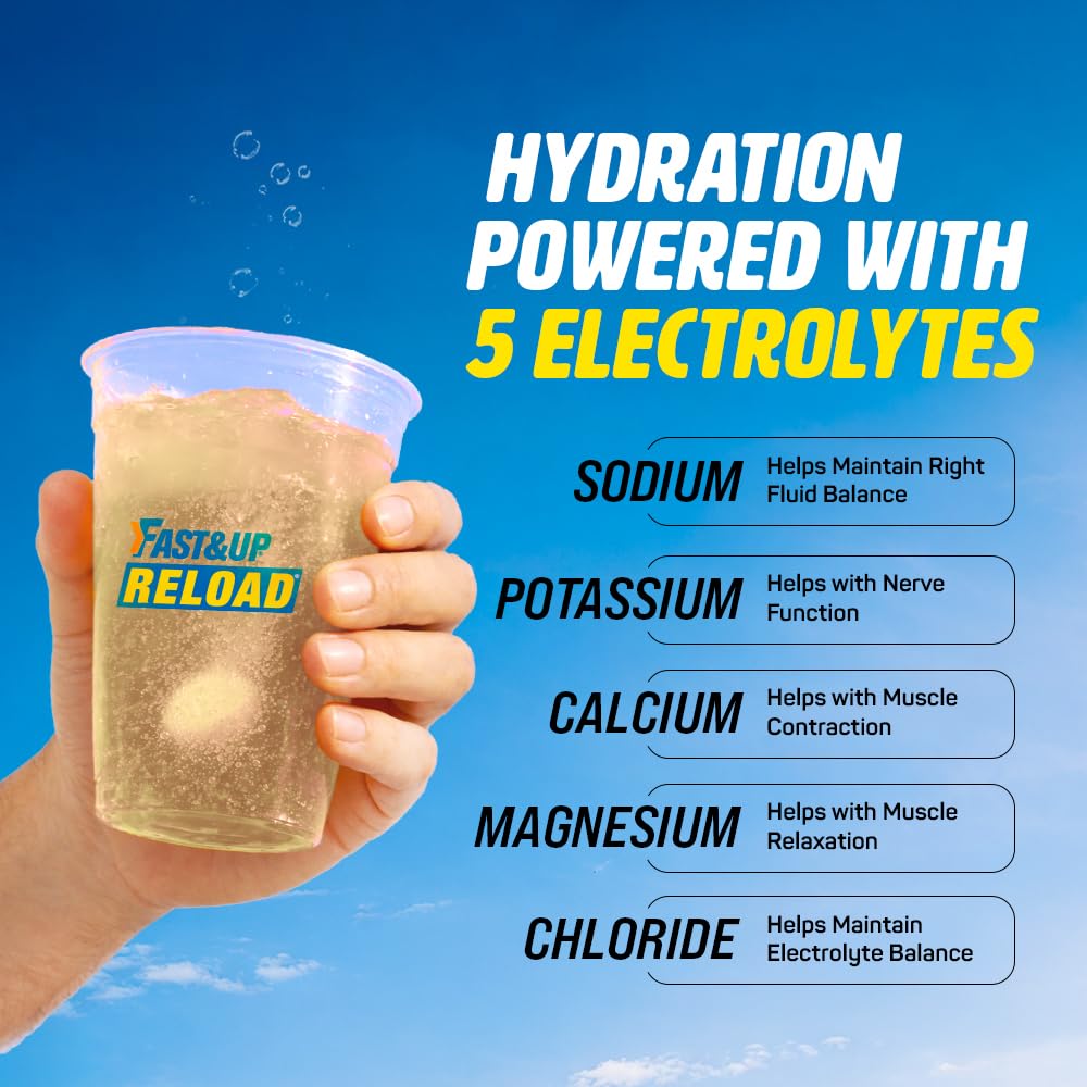 FAST&UP Reload Electrolyte Energy Drink Effervescent Tablets, 20 Tablets