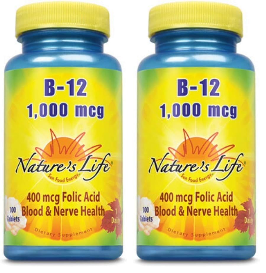 Nature's Life Vitamin B-12 1,000 mcg Tablet, 200 Tablets