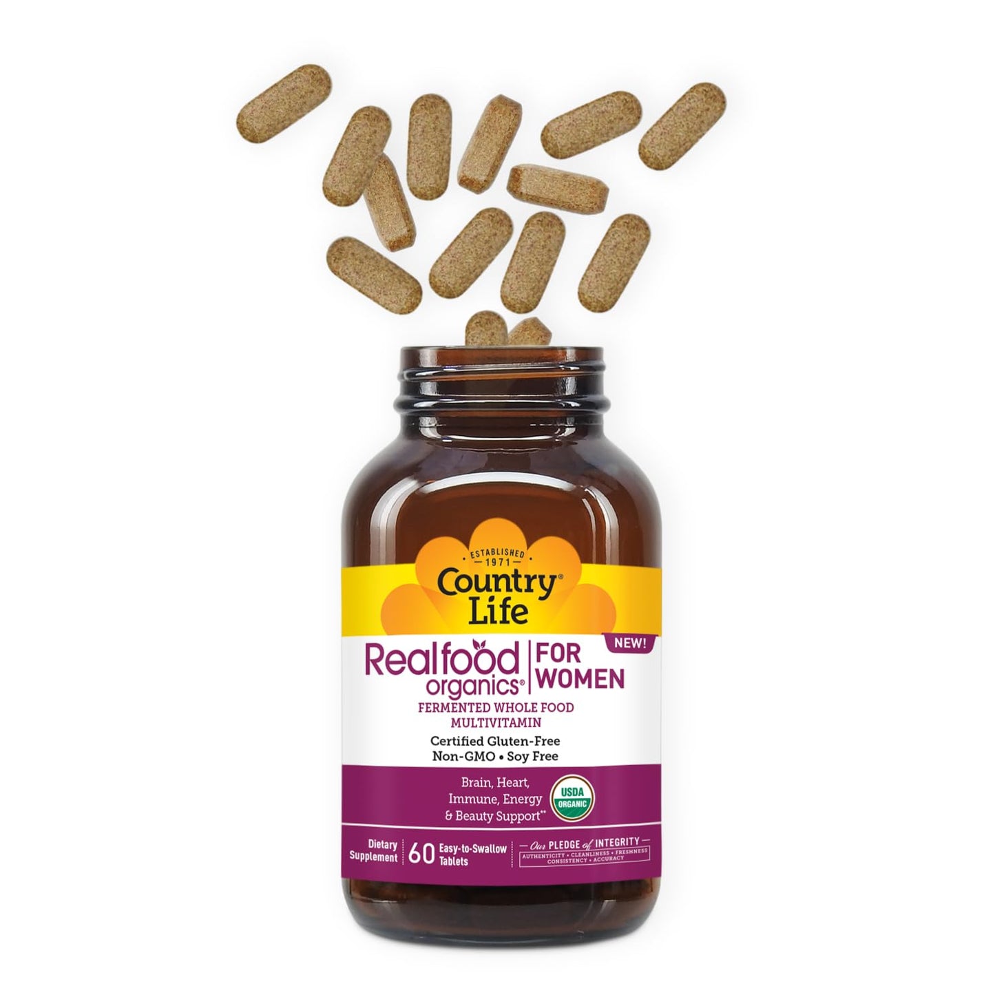 Country Life Realfood Organics Women’s Multivitamin Tablet, 60 Tablets