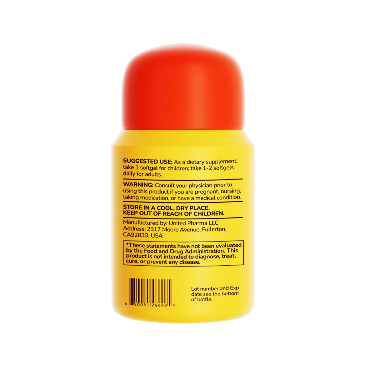 HUJ DHA 100mg Kids DHA Supplement Algal Oil Softgels, 60 Count